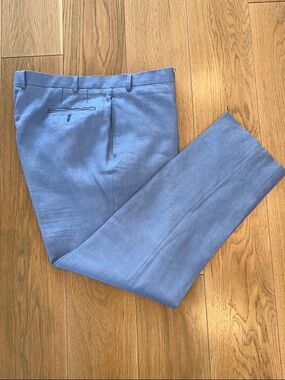 Ralph Lauren Sky Blue Men's Linen Lined Dress Pants